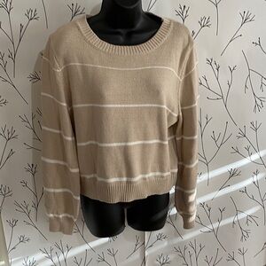 Elegant Tan Striped Sweater
